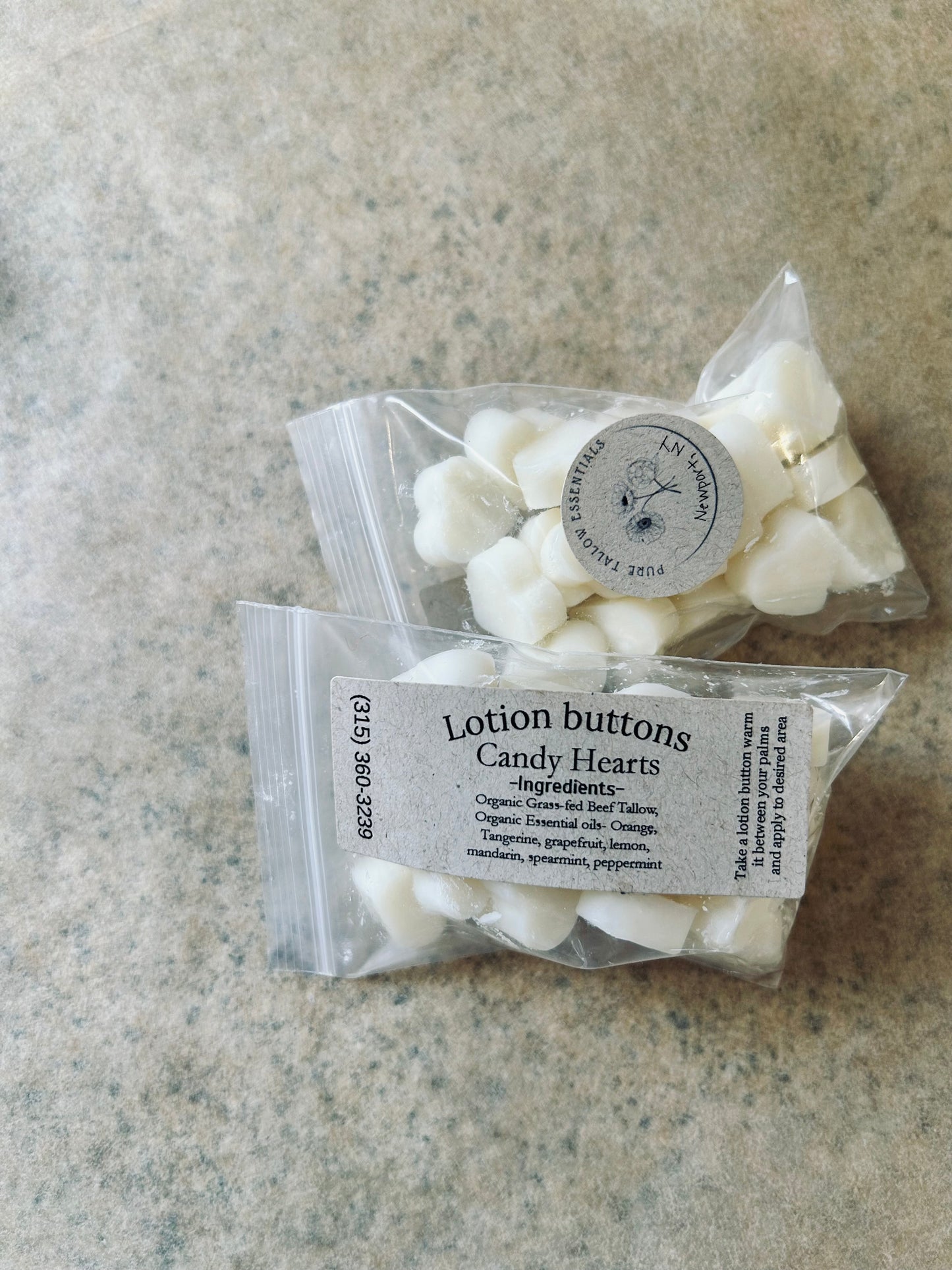 Lotion buttons (Candy Hearts)